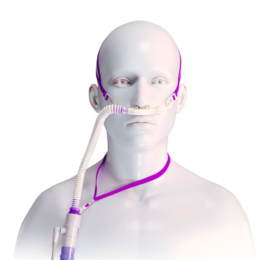 3D rendering of a man wearing a nasal cannula